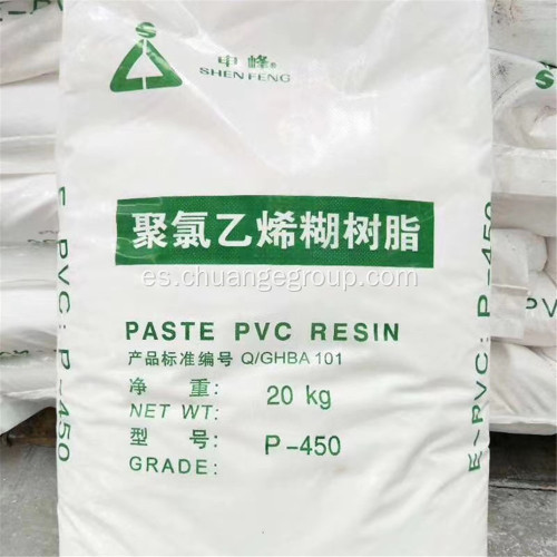 Resina de pasta de PVC de la marca Junzheng Shenfeng P450
